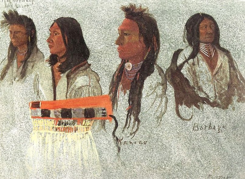 Quattro indiani, schizzo da Albert Bierstadt