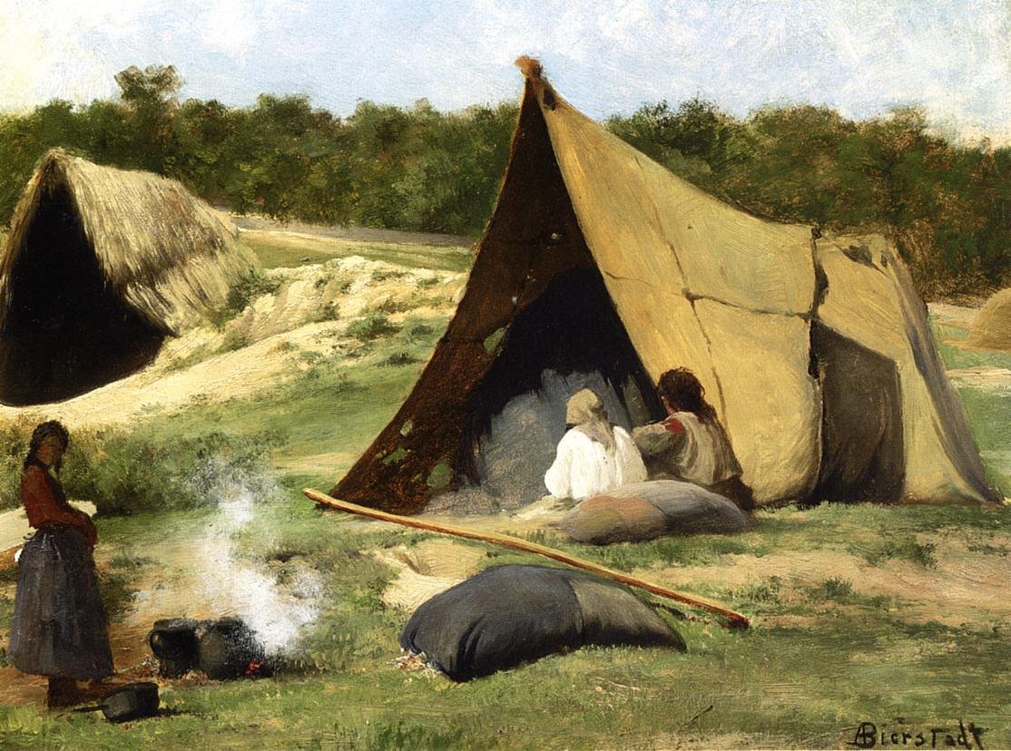 Campo indiano da Albert Bierstadt