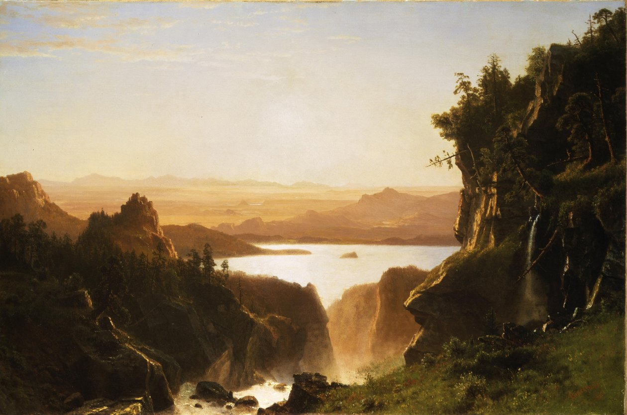 Lago Island, Catena del Wind River, Wyoming da Albert Bierstadt