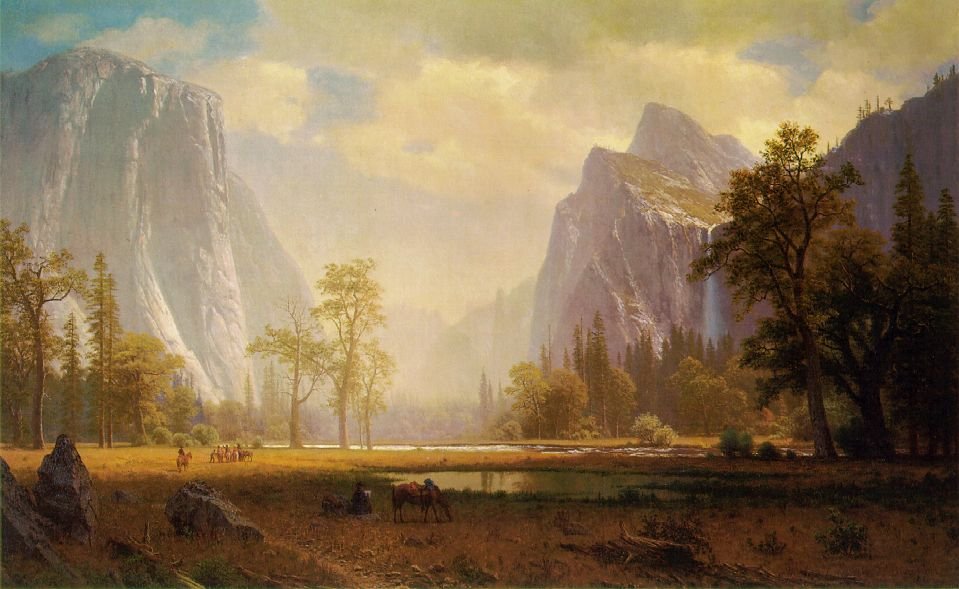 Guardando verso la valle di Yosemite da Albert Bierstadt