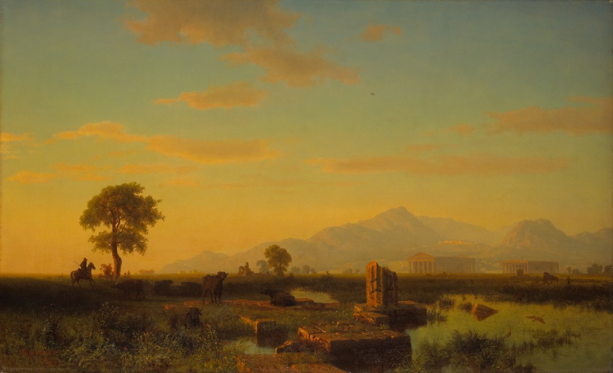 Rovine di Paestum, 1858 da Albert Bierstadt