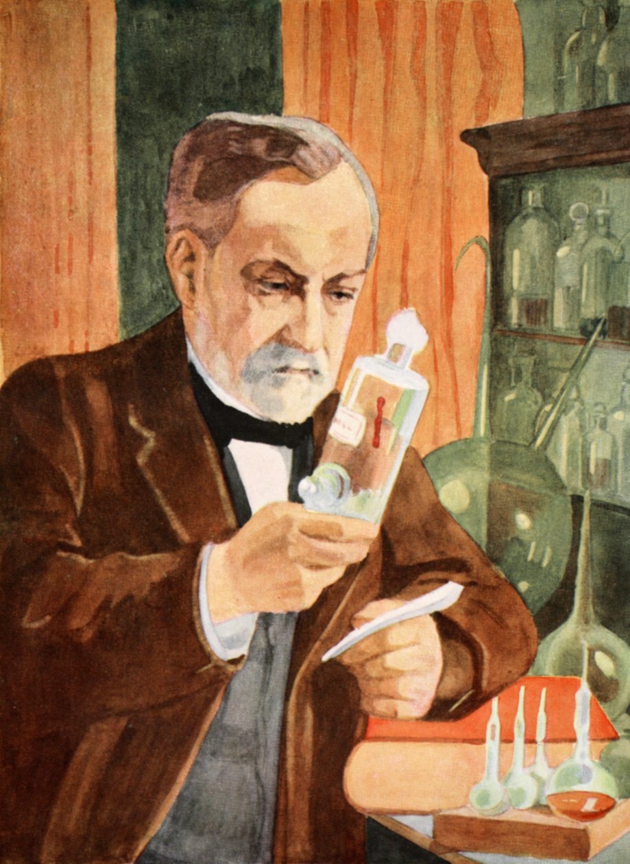 Pasteur nel suo laboratorio, copia di Boris Mestchersky, illustrazione da 