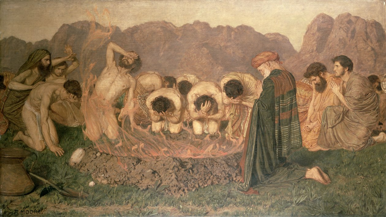 Il sacrificio di Elia da Albert Joseph Moore