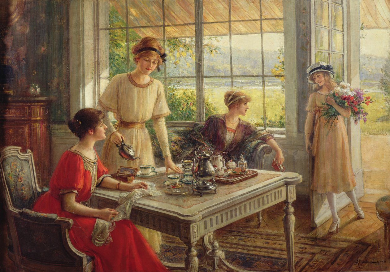 Donne che prendono il tè da Albert Lynch