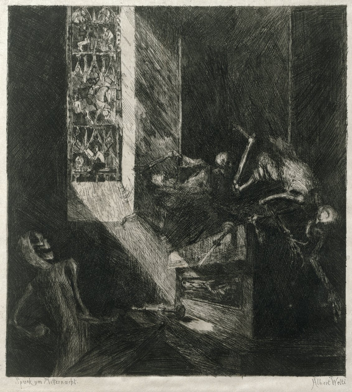 Apparizione a mezzanotte, 1888 da Albert Welti
