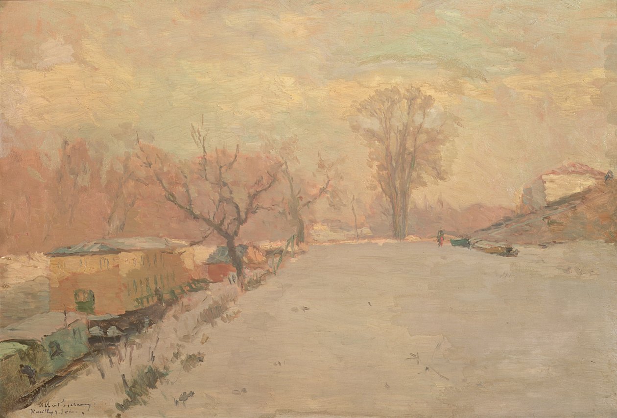 Strada lungo la Senna a Neuilly in inverno, c.1888 da Albert Charles Lebourg
