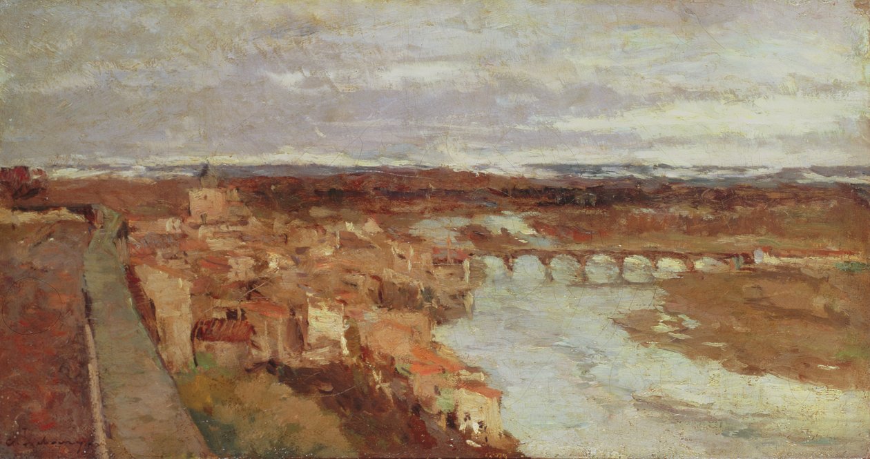 Veduta della città di Pont-du-Chateau, c.1895 da Albert Charles Lebourg