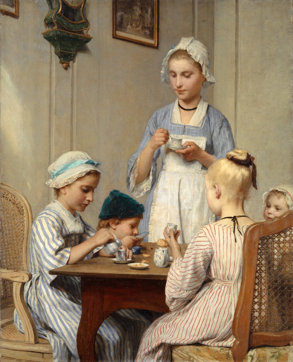 Bambini a colazione, 1879 da Albert Anker
