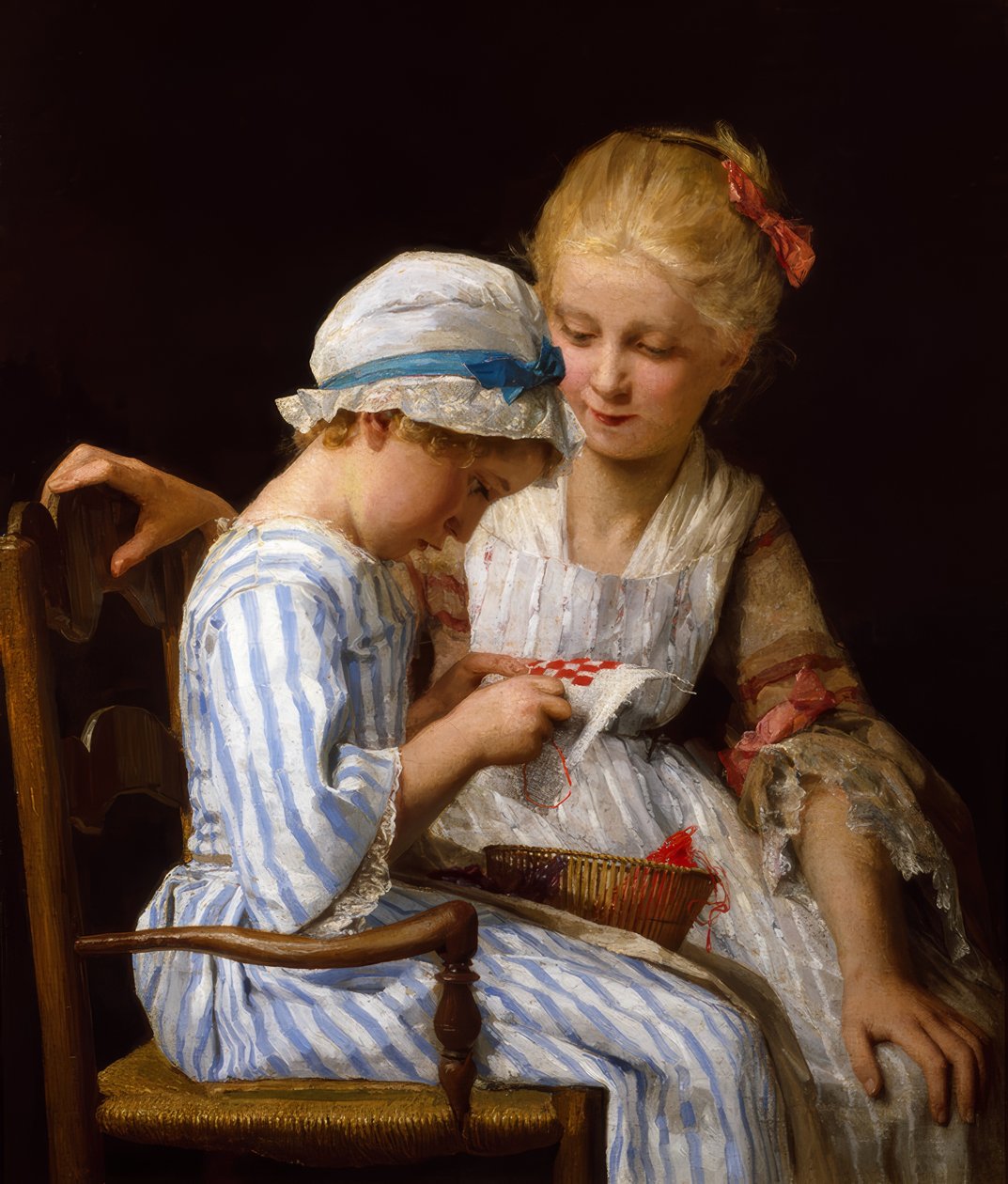 Le ricamatrici da Albert Anker