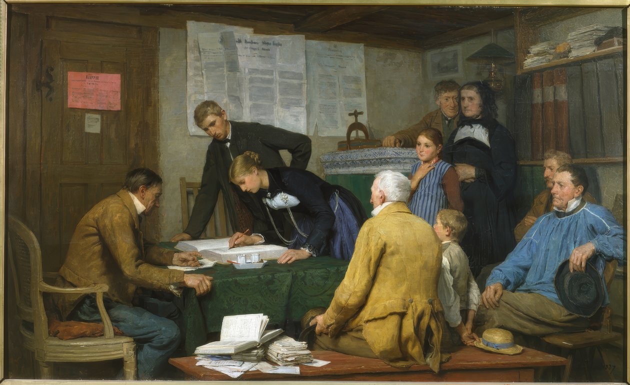 Il matrimonio civile da Albert Anker