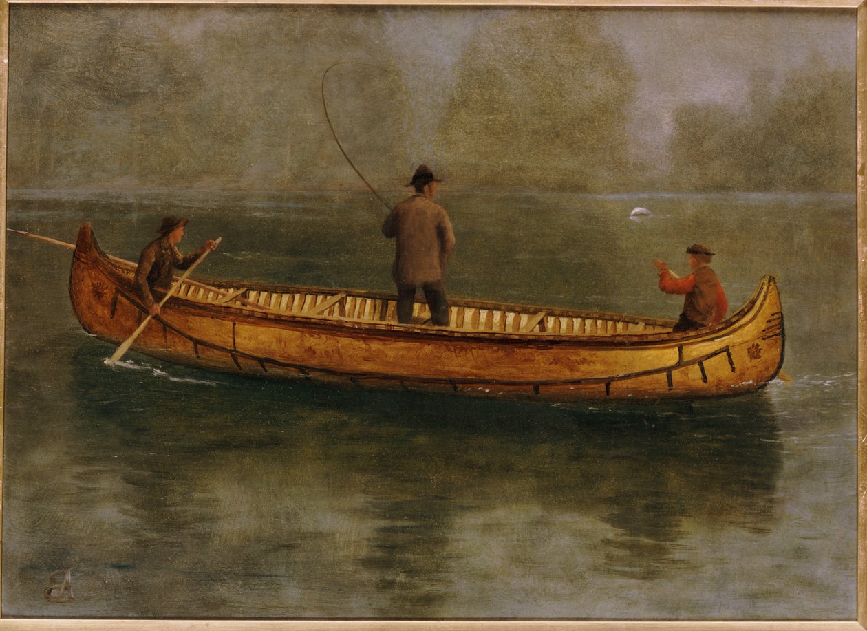 Pesca da una canoa da Albert Bierstadt