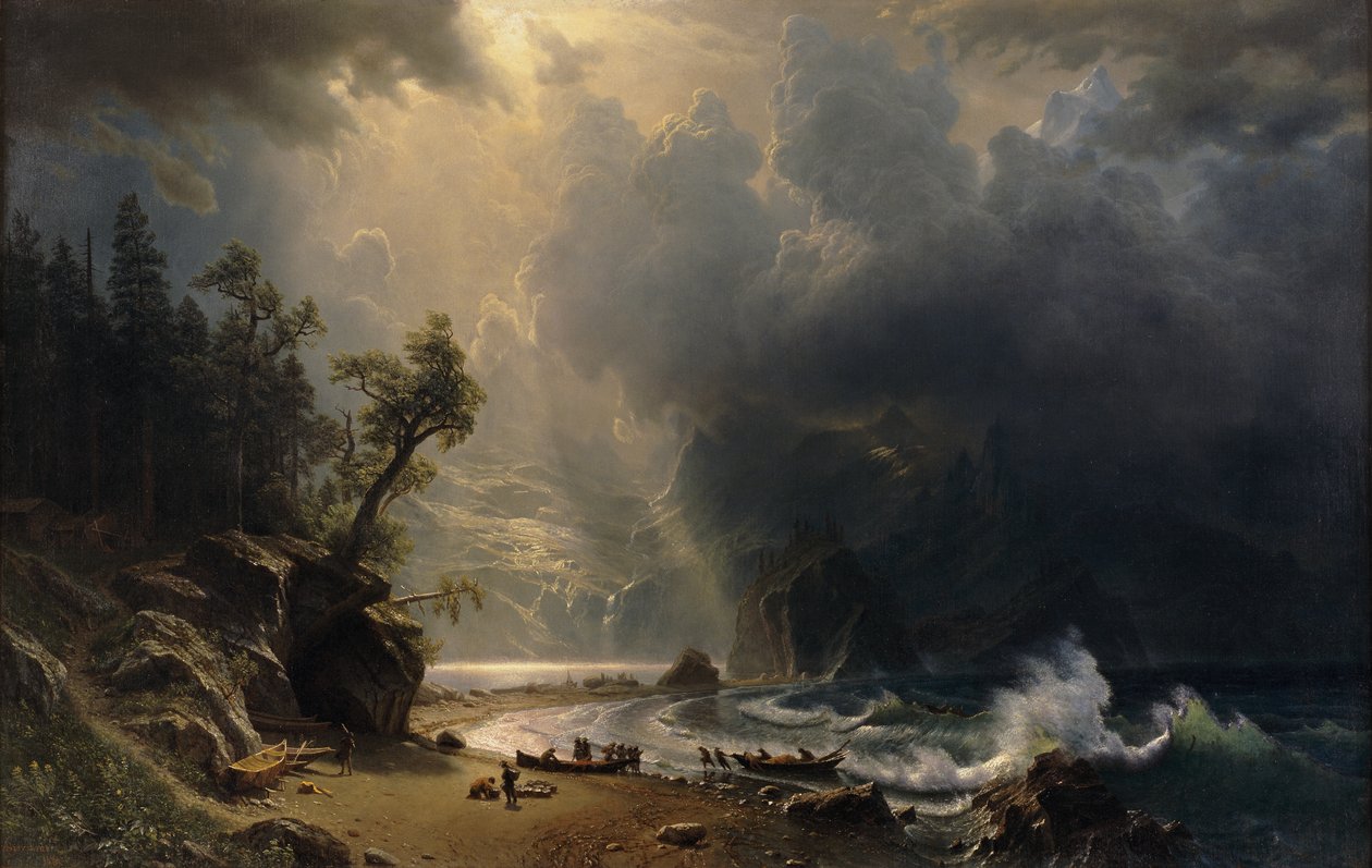 Puget Sound sulla costa del Pacifico, 1870 da Albert Bierstadt