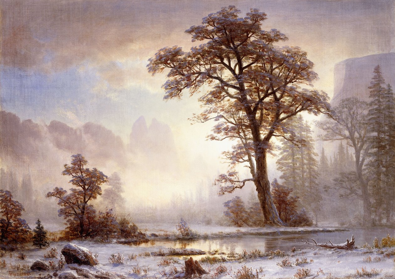 Valle dello Yosemite - Nevicata da Albert Bierstadt