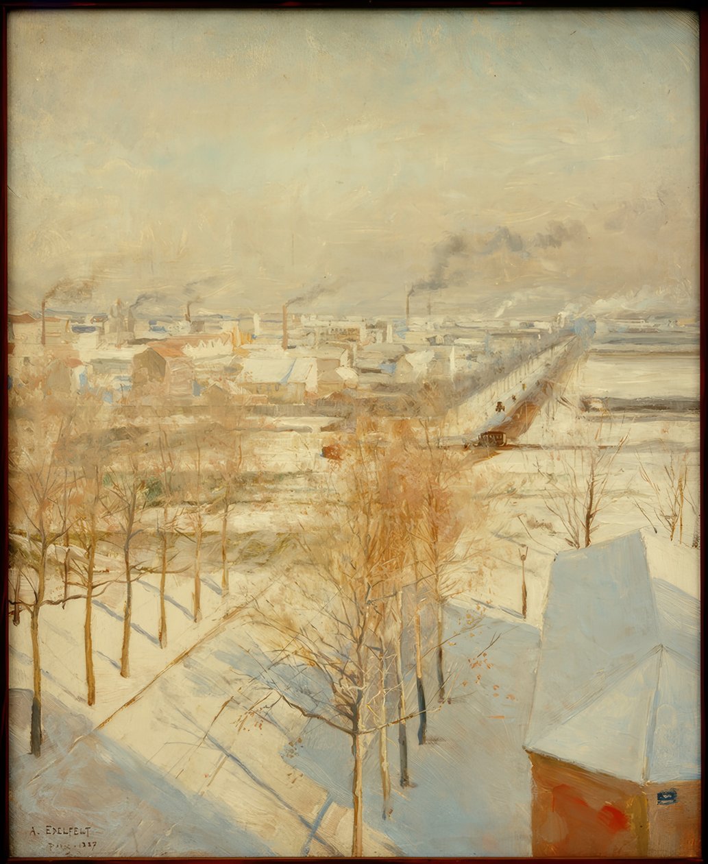 Parigi innevata da Albert Gustaf Aristides Edelfelt