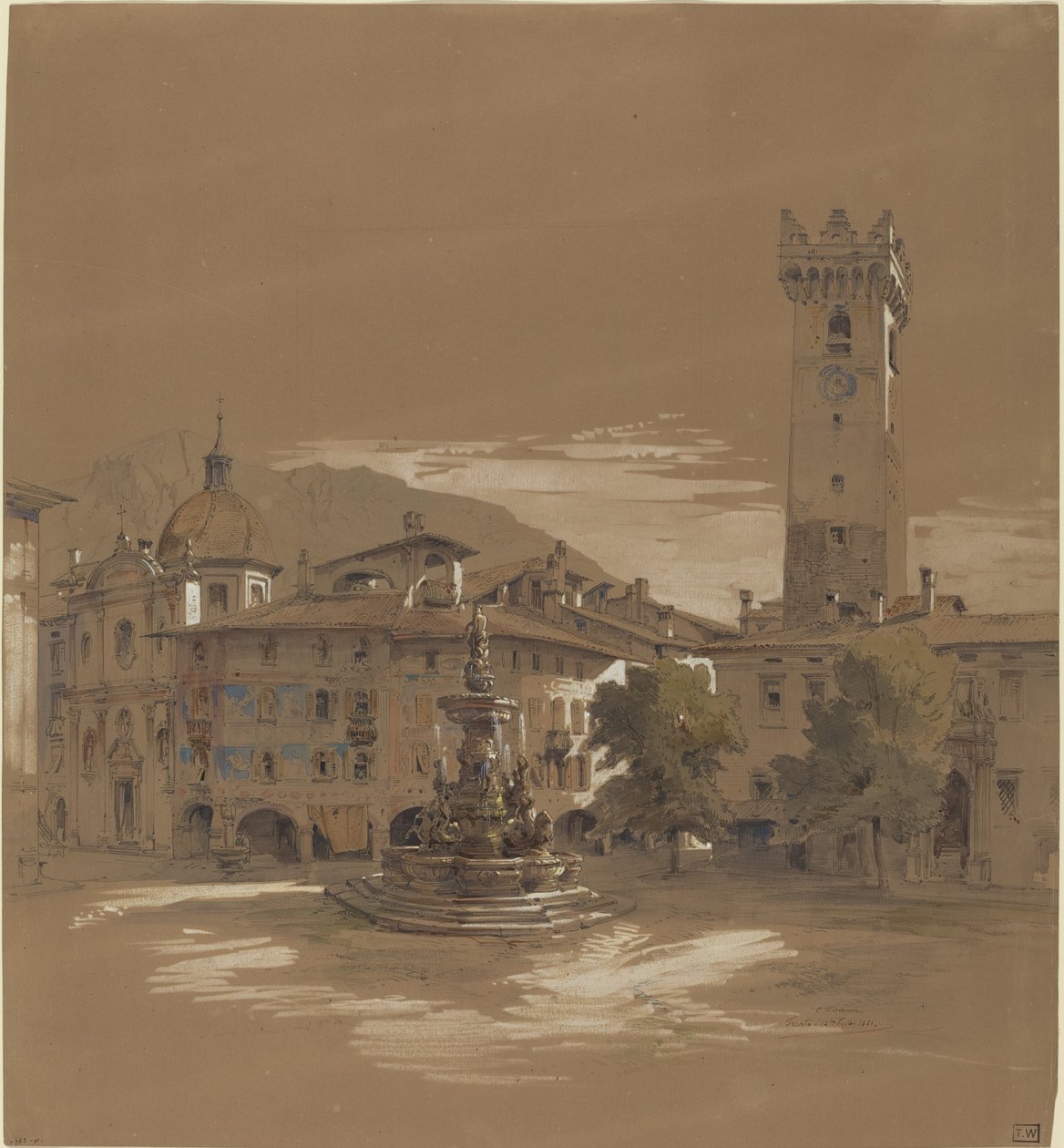Veduta di Trento da Albert Emil Kirchner
