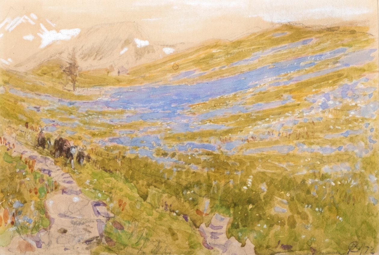 Una vista alpina da Albert Goodwin