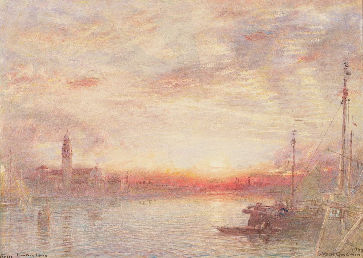 Venezia, Isola del Cimitero (San Michele) da Albert Goodwin