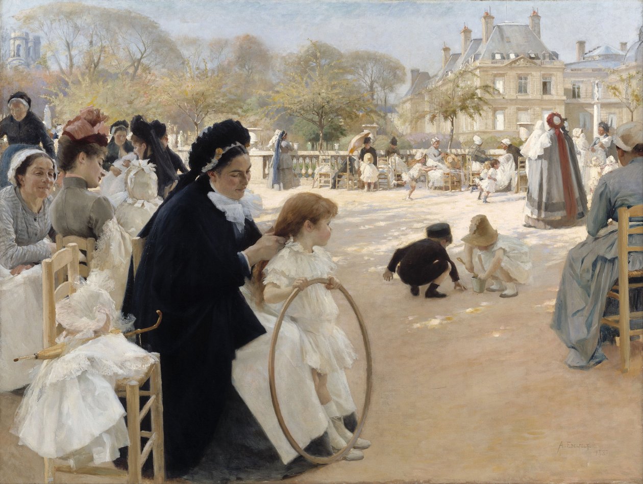 I Giardini del Lussemburgo, Parigi da Albert Gustaf Aristides Edelfelt