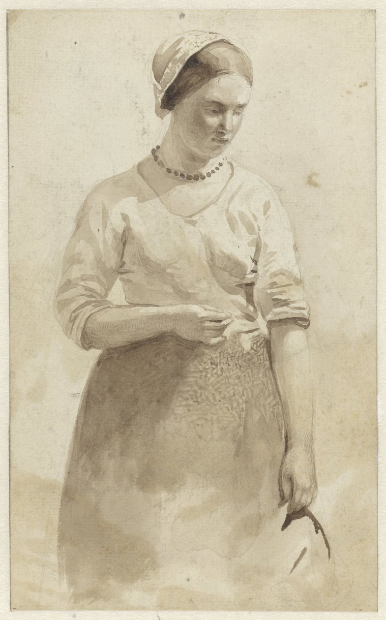 Giovane donna in piedi da Albert  Neuhuys