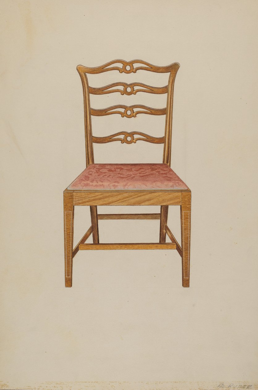 Sedia a schienale a scala da Albert Ryder