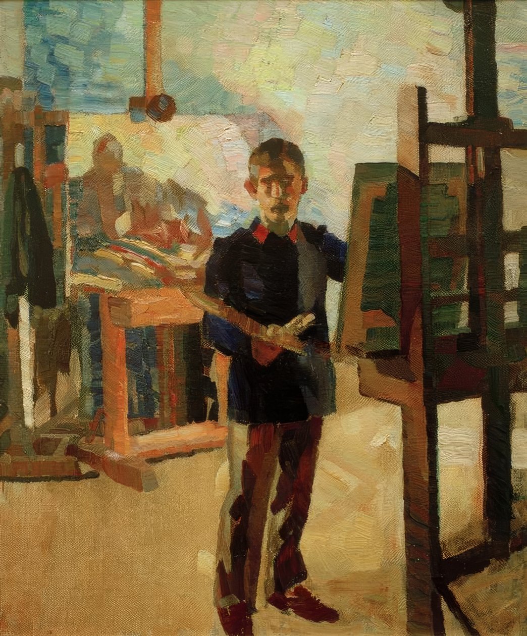 Autoritratto in litewka blu da Albert Weisgerber
