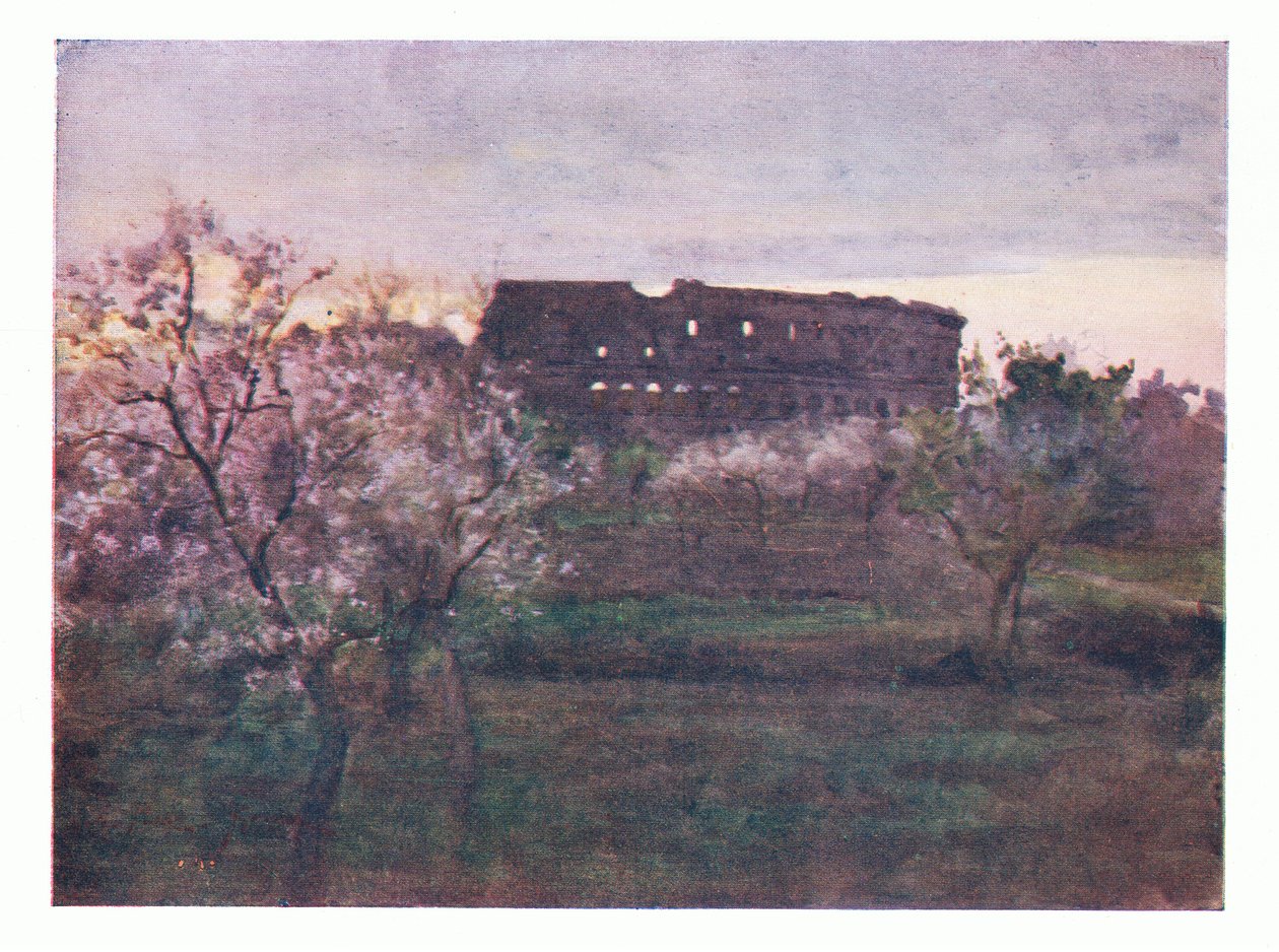 Il Colosseo al tramonto, da Roma pubblicato da A & C Black Ltd, 1925 da Alberto Pisa