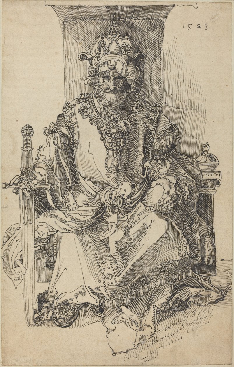 Un sovrano orientale seduto sul suo trono da Albrecht Dürer