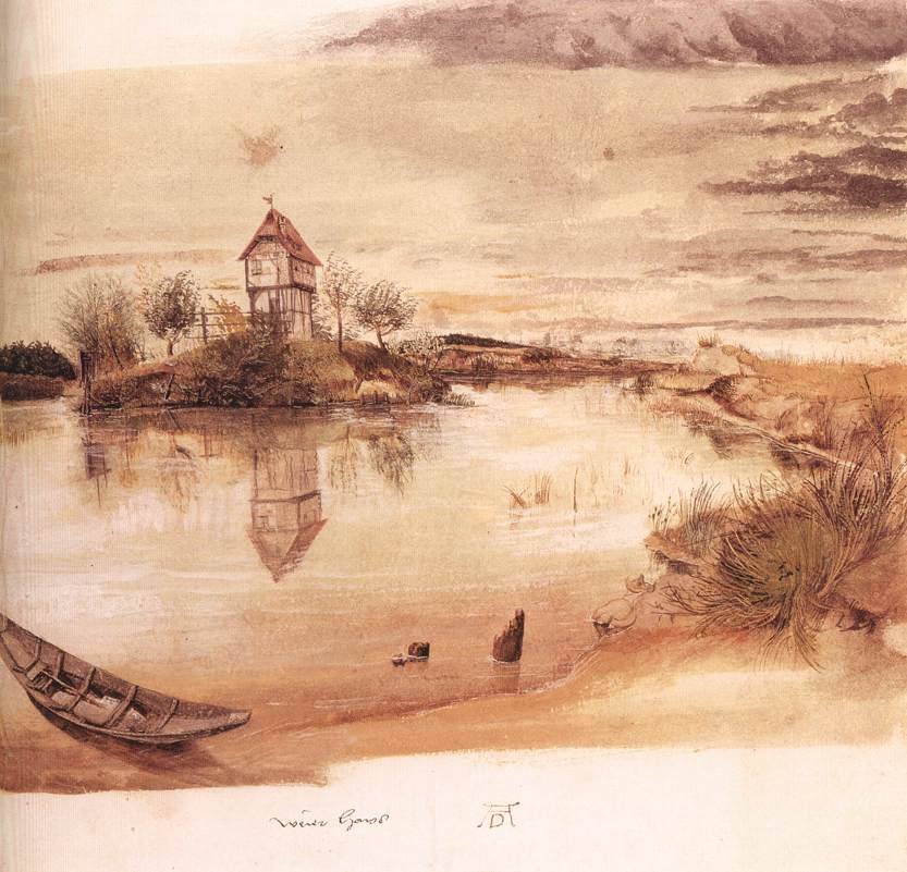 Casa vicino a uno stagno da Albrecht Dürer
