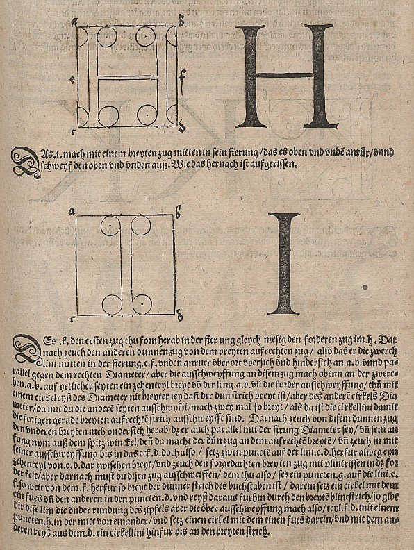 Costruzione di lettere da Albrecht Dürer