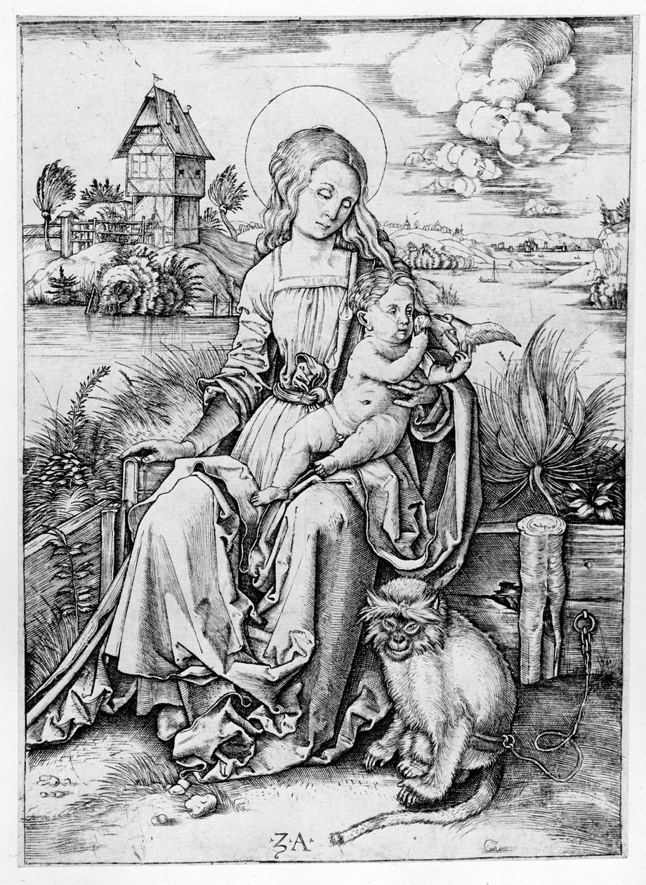 Madonna con la scimmia da Albrecht Dürer