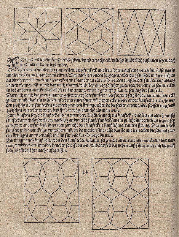 Pavimentazioni con rombi e pentagoni regolari da Albrecht Dürer
