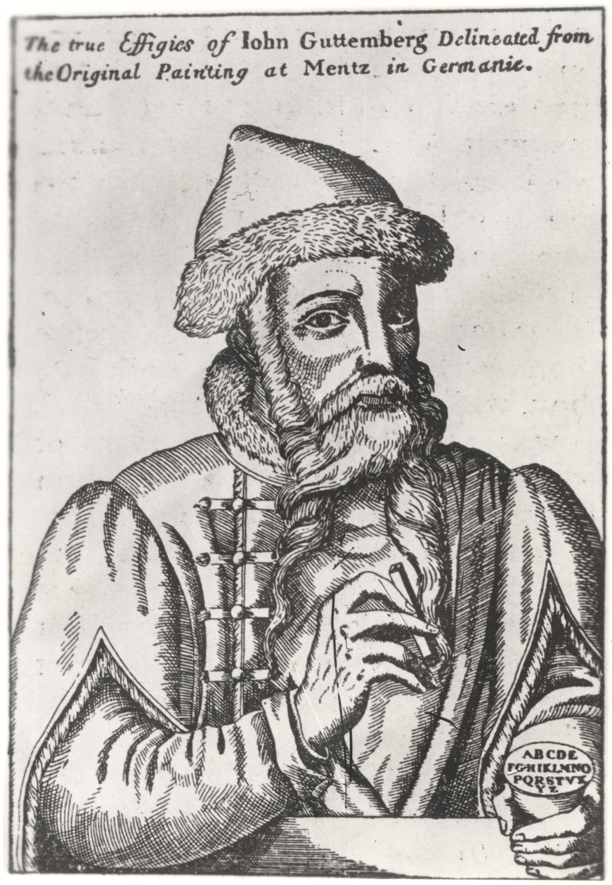 Ritratto di Johannes Gutenberg (c.1400-68) da Albrecht Mentz