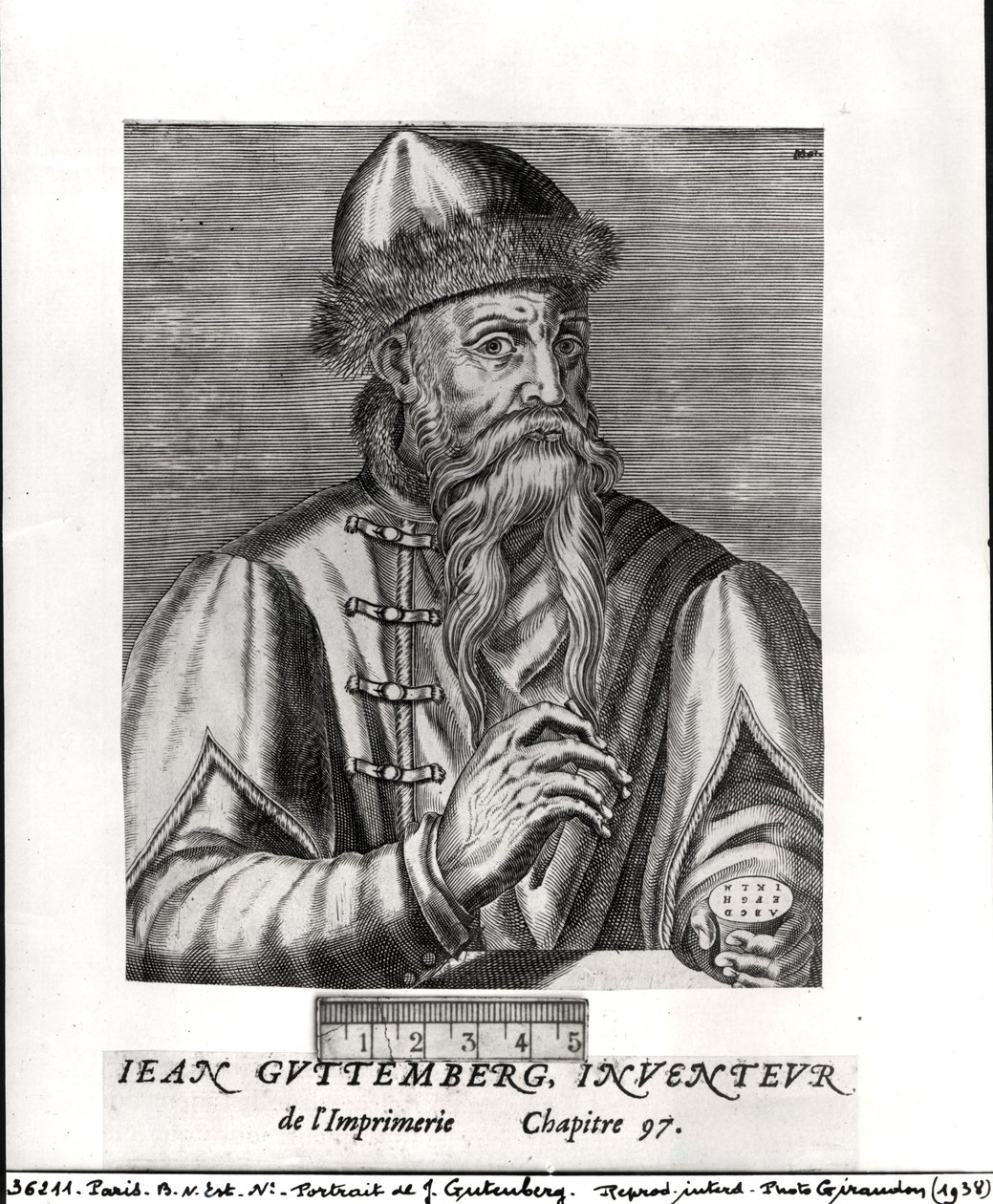 Ritratto di Johannes Gutenberg (c.1400-68) da Albrecht Mentz
