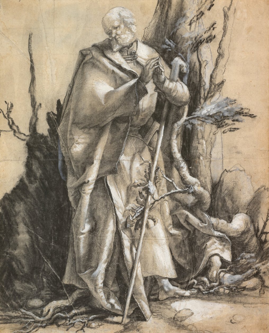 Santo barbuto in una foresta, c. 1516 da Albrecht Dürer