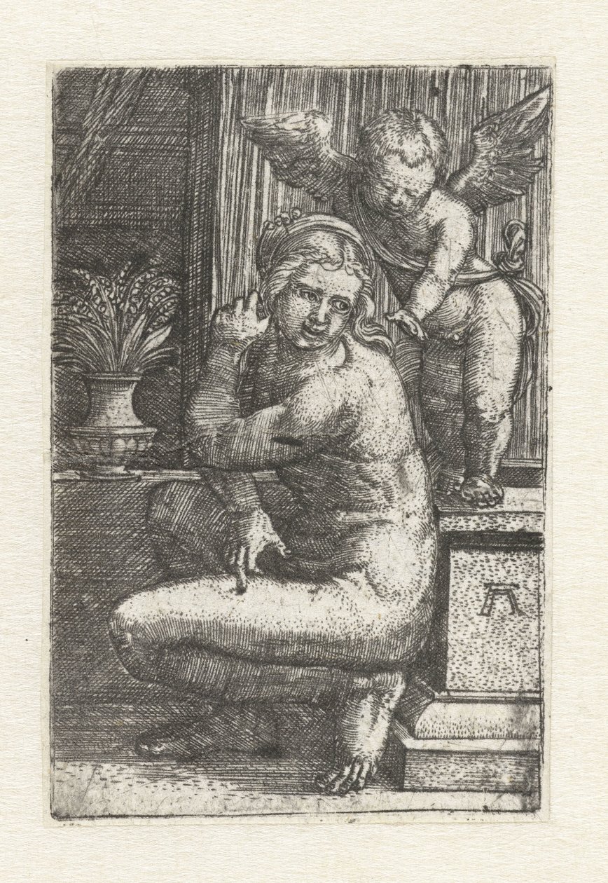 Venere inginocchiata con Cupido da Albrecht Altdorfer