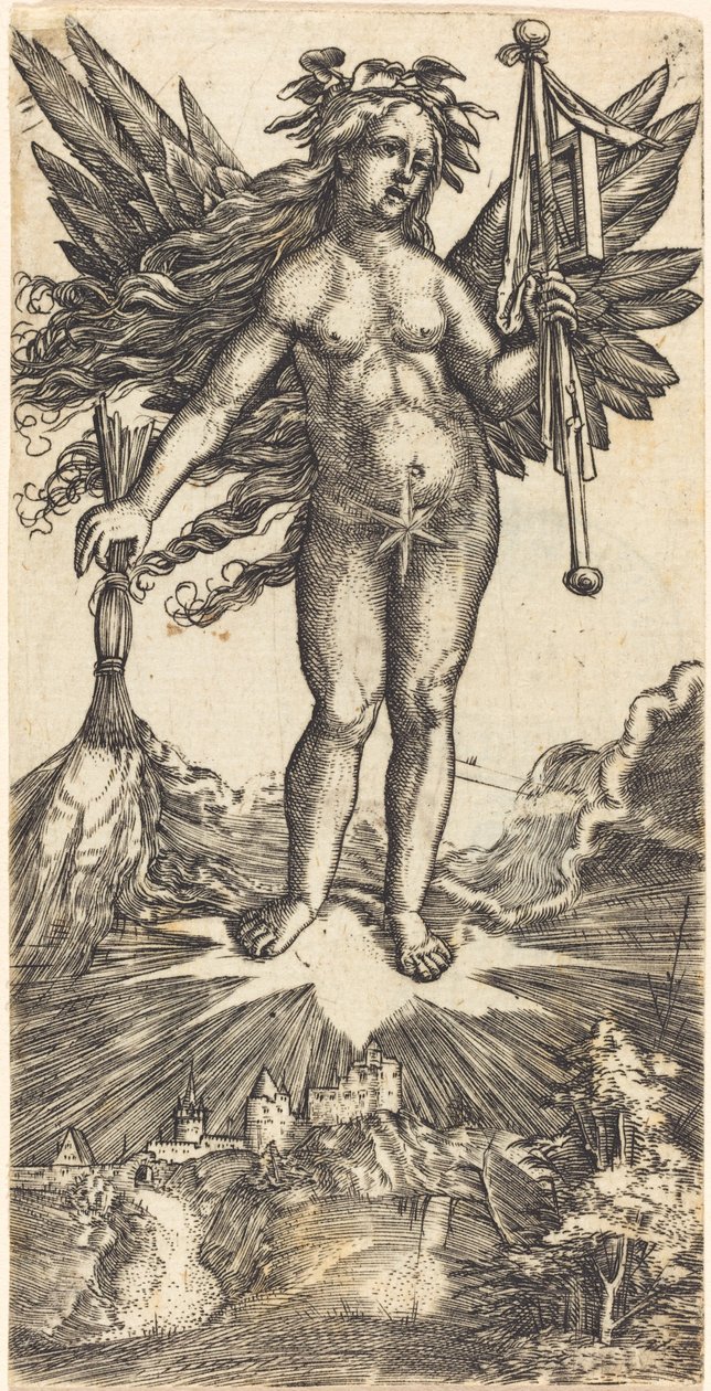Donna alata su una stella da Albrecht Altdorfer