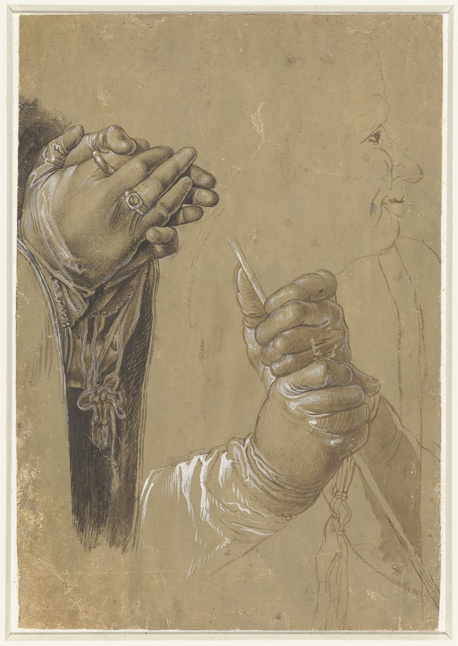 Mani e un profilo di testa da Albrecht Dürer (possibly)