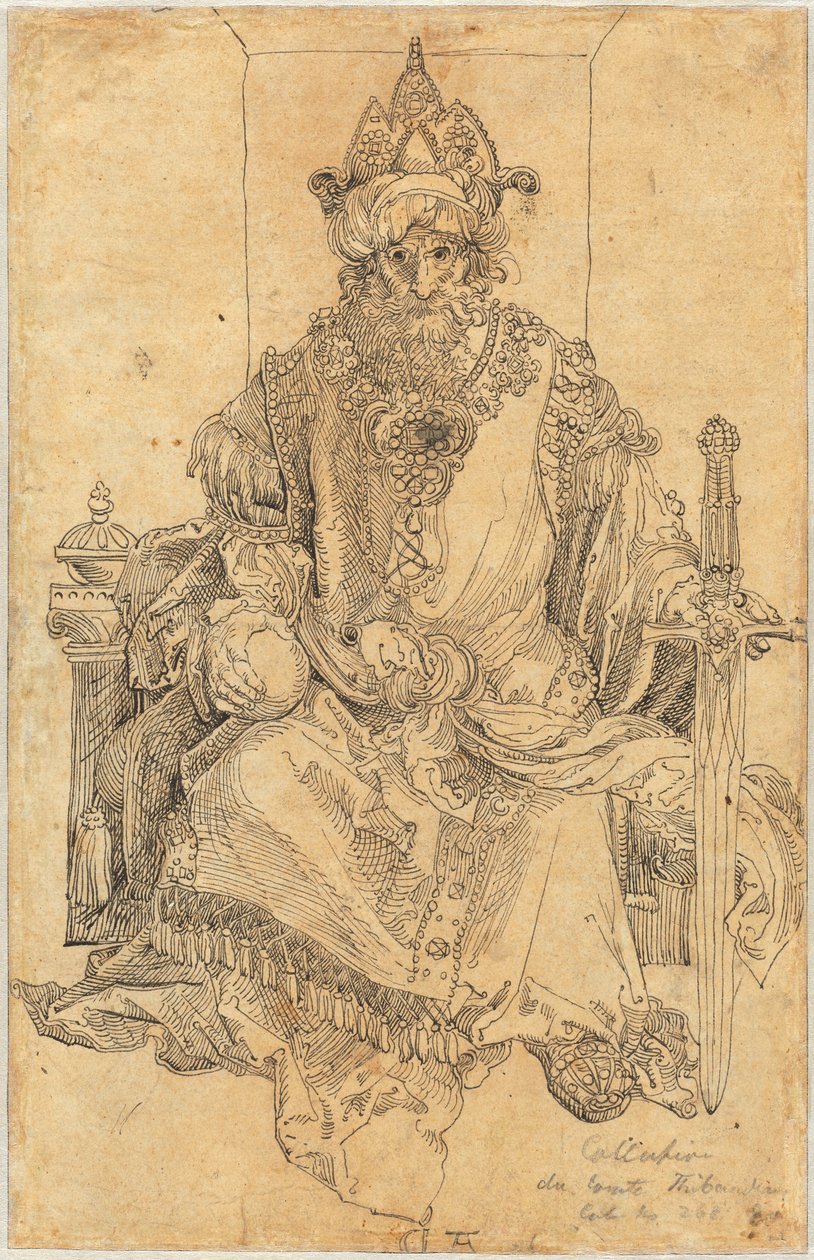 Un Sovrano Orientale Seduto sul Suo Trono da Albrecht Dürer