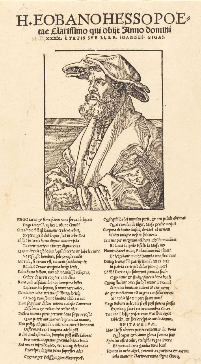 Eobanus Hess, 1526 da Albrecht Dürer