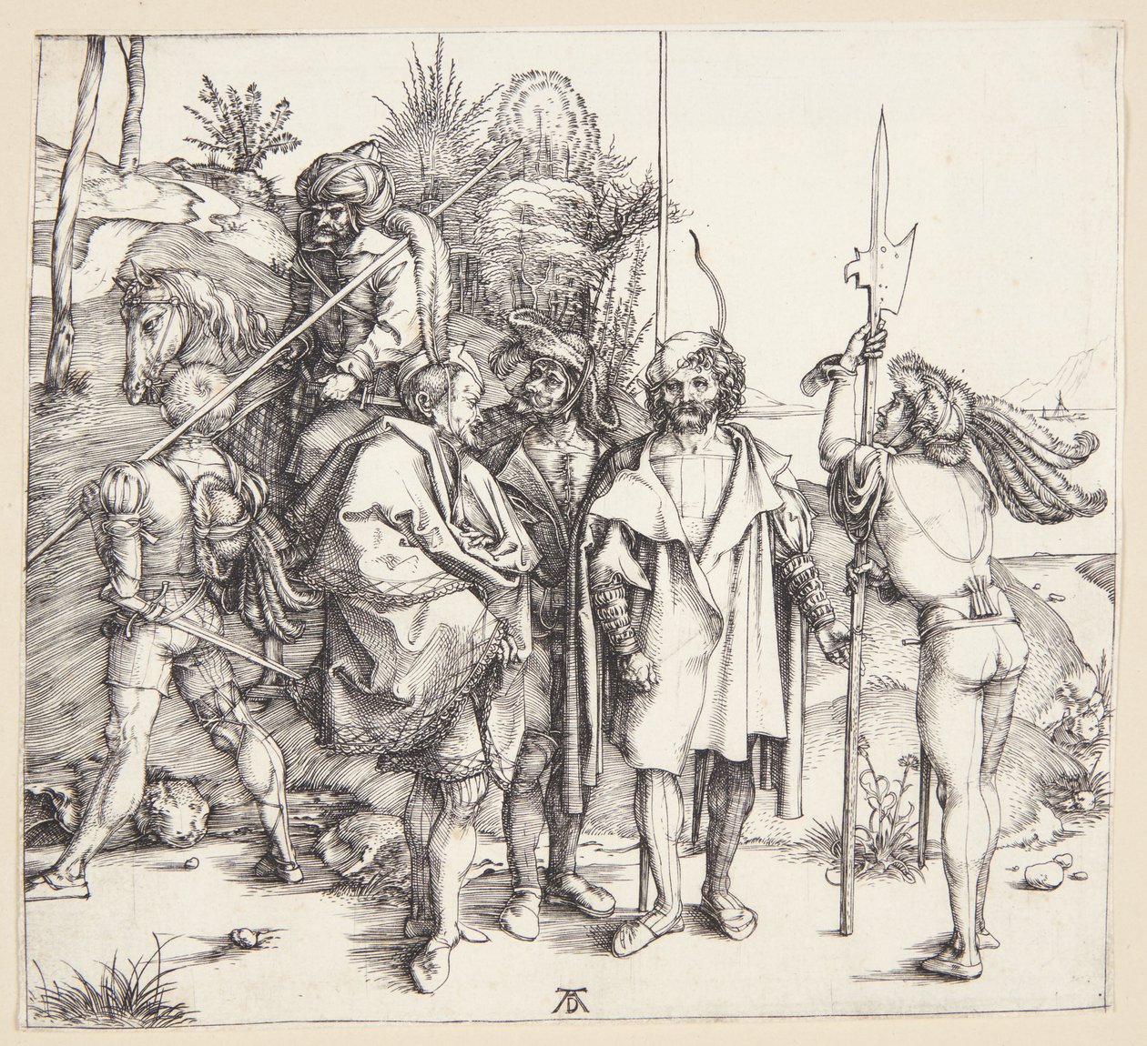 Cinque lanzichenecchi e un orientale a cavallo da Albrecht Dürer