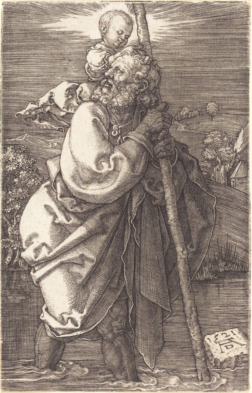 San Cristoforo rivolto a sinistra da Albrecht Dürer