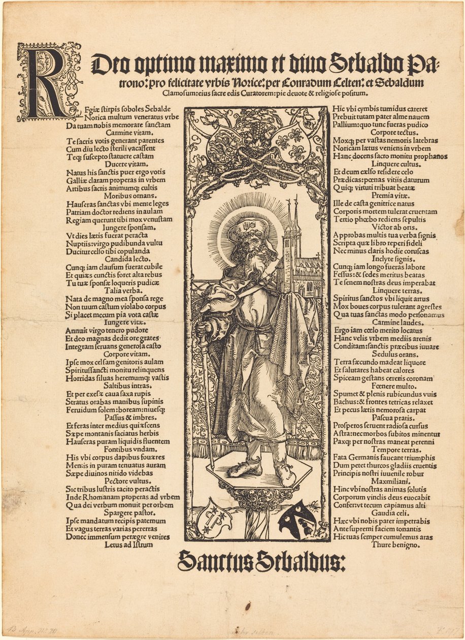 San Sebaldo in piedi su una colonna da Albrecht Dürer
