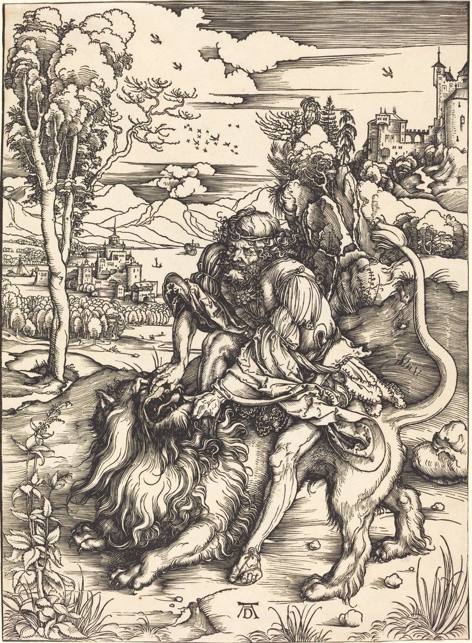 Sansone che combatte con il leone da Albrecht Dürer