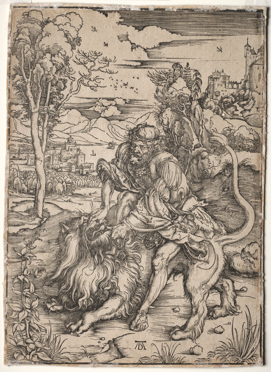 Sansone che uccide il leone, c. 1496-1497 da Albrecht Dürer