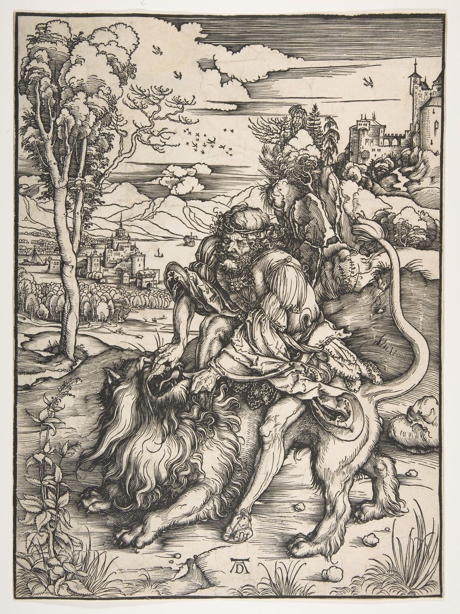 Sansone che squarcia il leone, ca. 1497-98 da Albrecht Dürer