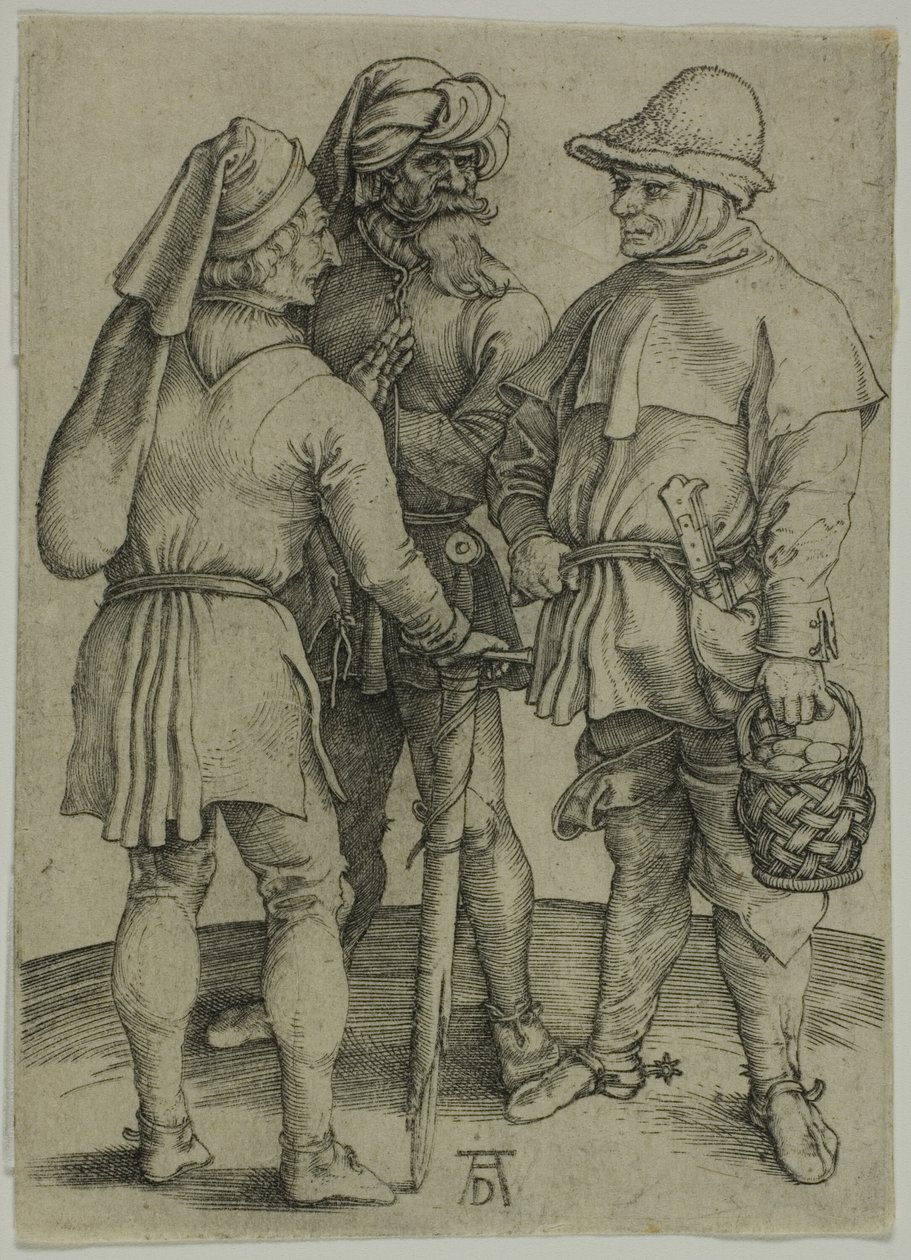 Tre contadini in conversazione da Albrecht Dürer