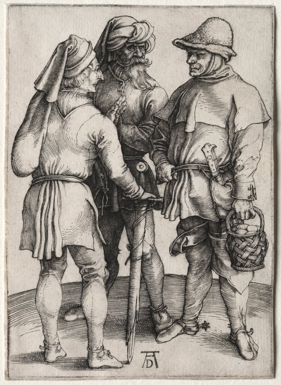 Tre contadini in conversazione da Albrecht Dürer