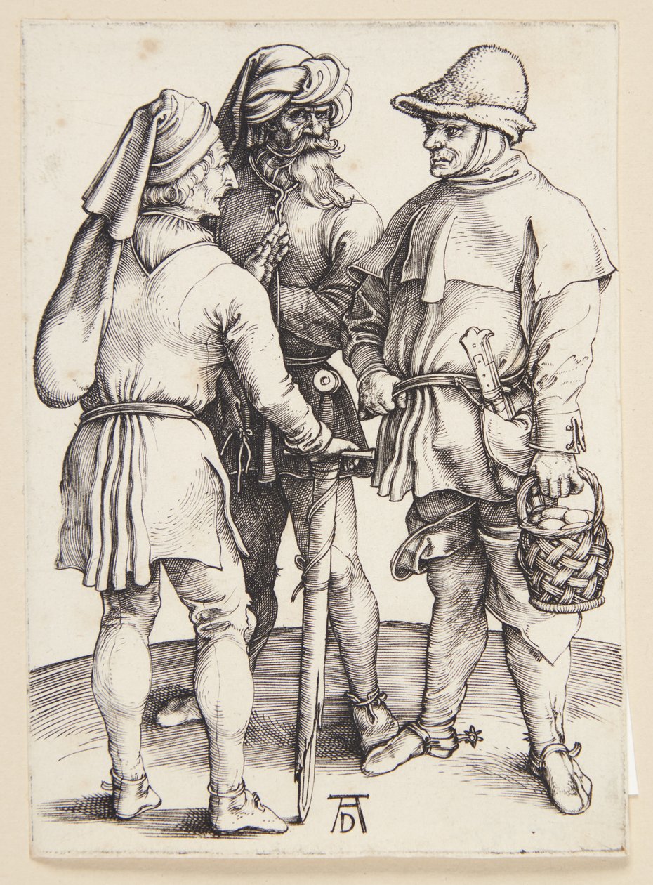 Tre contadini in conversazione da Albrecht Dürer