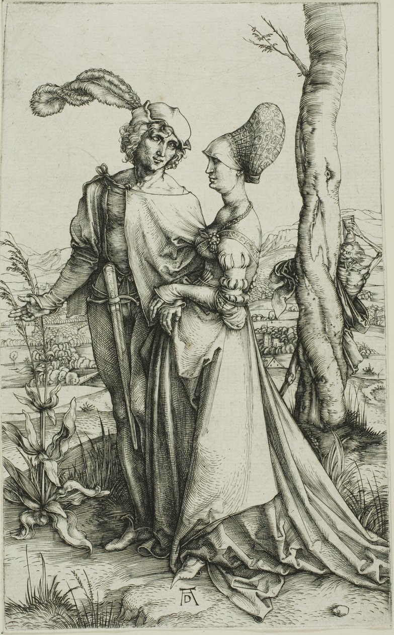 Giovane coppia minacciata dalla morte (La passeggiata) da Albrecht Dürer