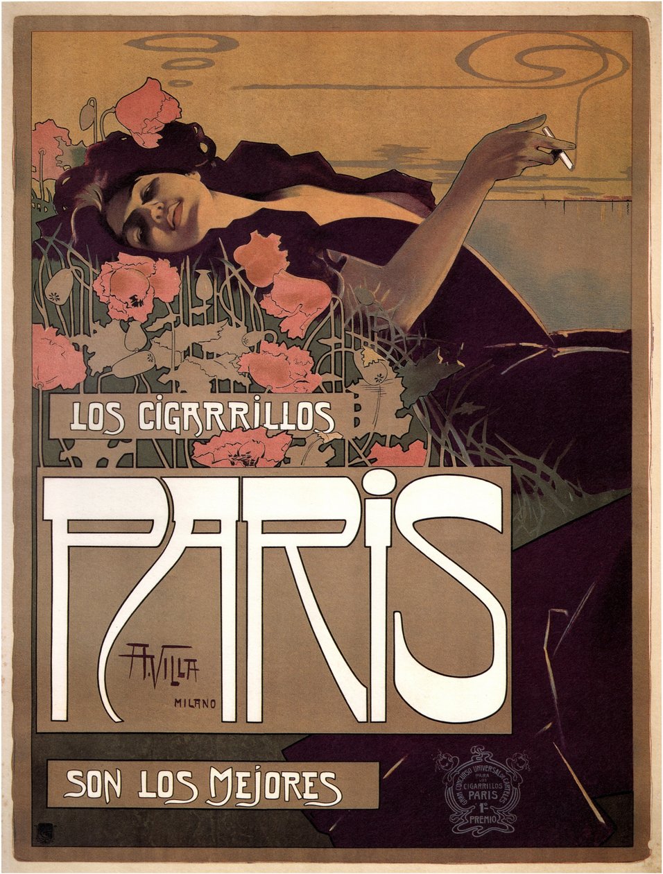 Los Cigarillos Paris, 1901 da Aleardo Villa